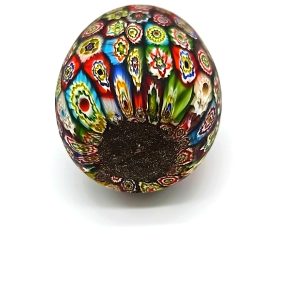 art glass millefiori egg paperweight unsigned - Picture 7 of 9